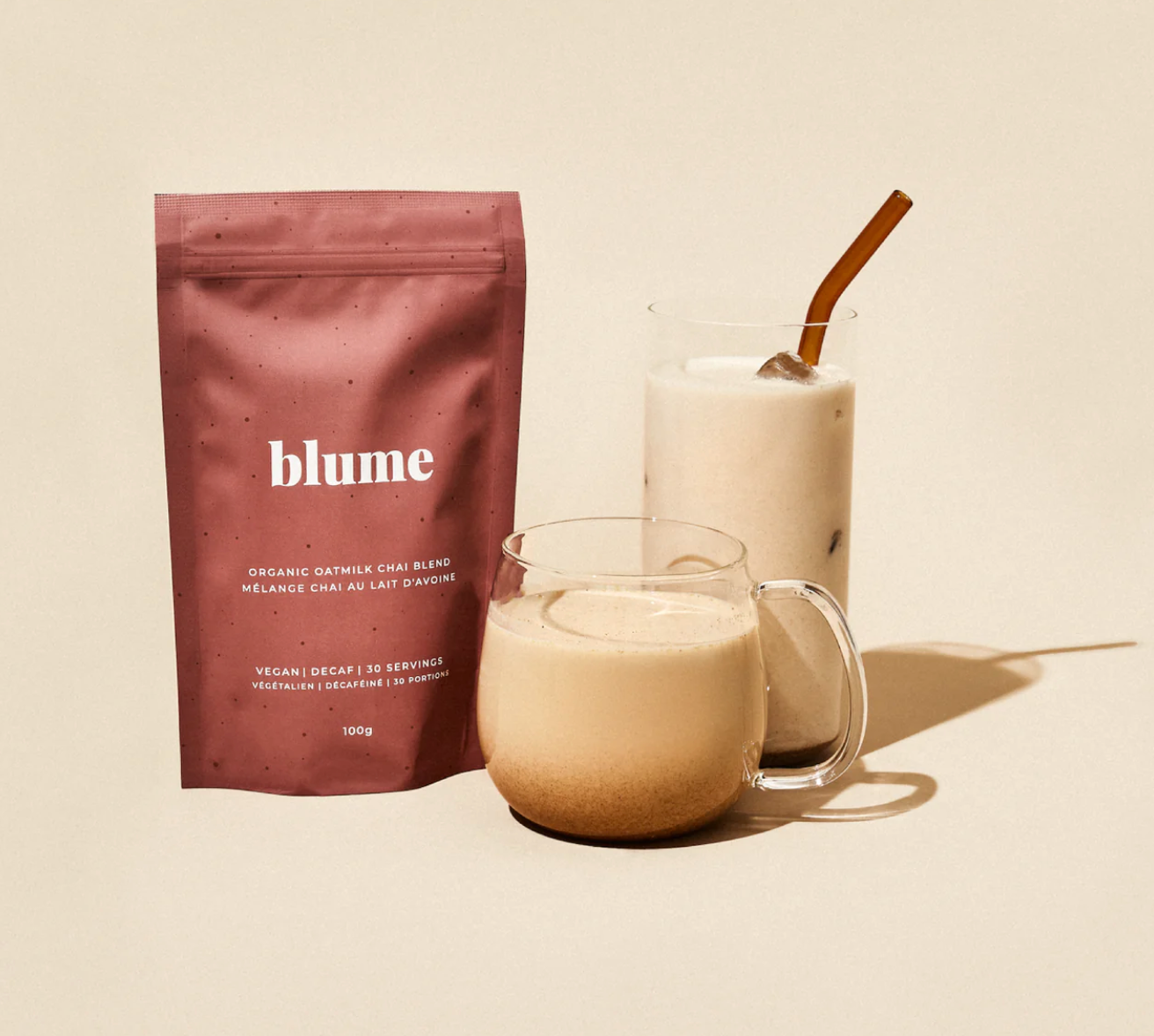Mélange de lait d'avoine et de chai