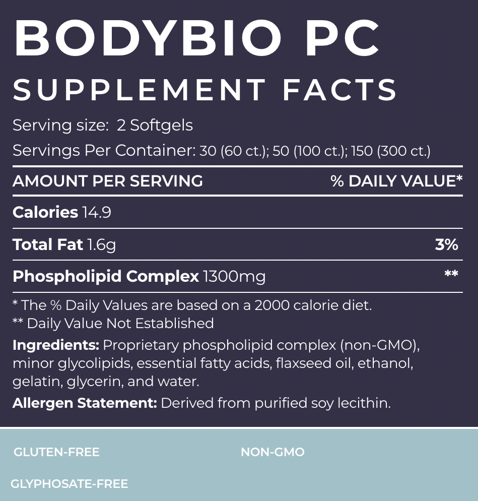 BodyBio PC (phosphatidylcholine) 60 gélules