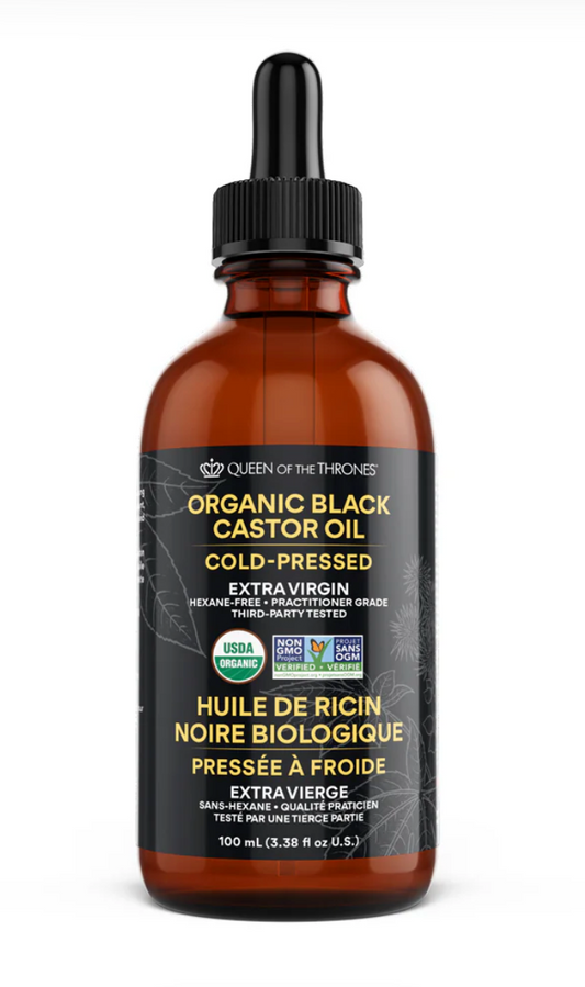 Huile de ricin noire biologique pour les cheveux