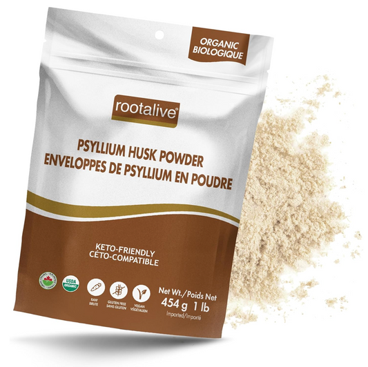 Poudre de cosses de psyllium biologique Root Alive 454 g