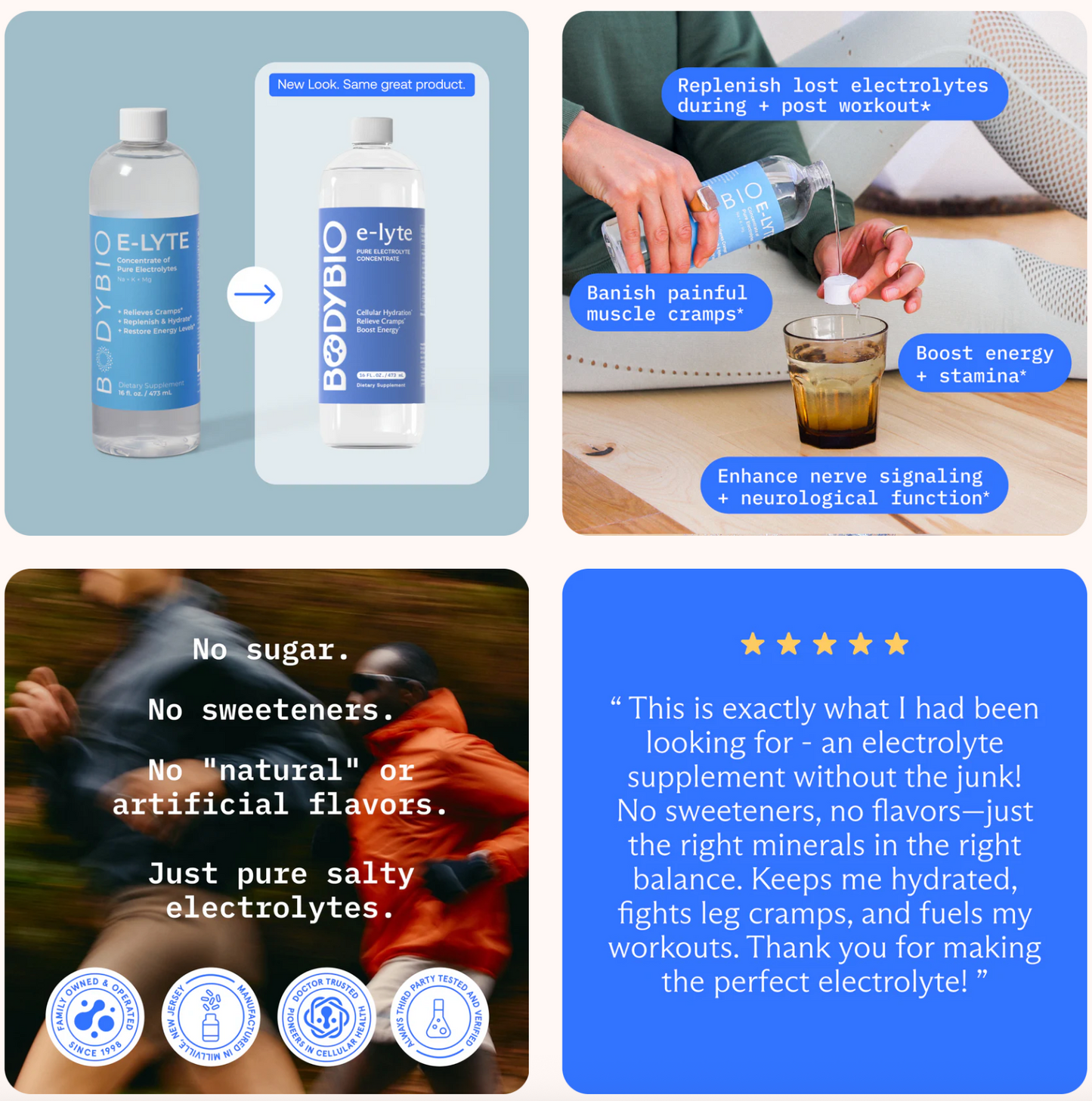 BodyBio E-lyte (flavorless electrolyte)