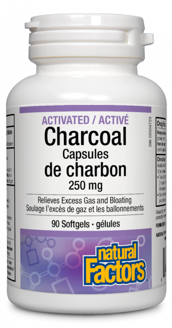 Capsules de charbon actif 250 mg