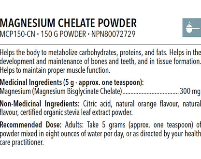 Magnesium (bisglycinate) Chelate Powder 150g -TEMP PROMO - EXP: 04/24