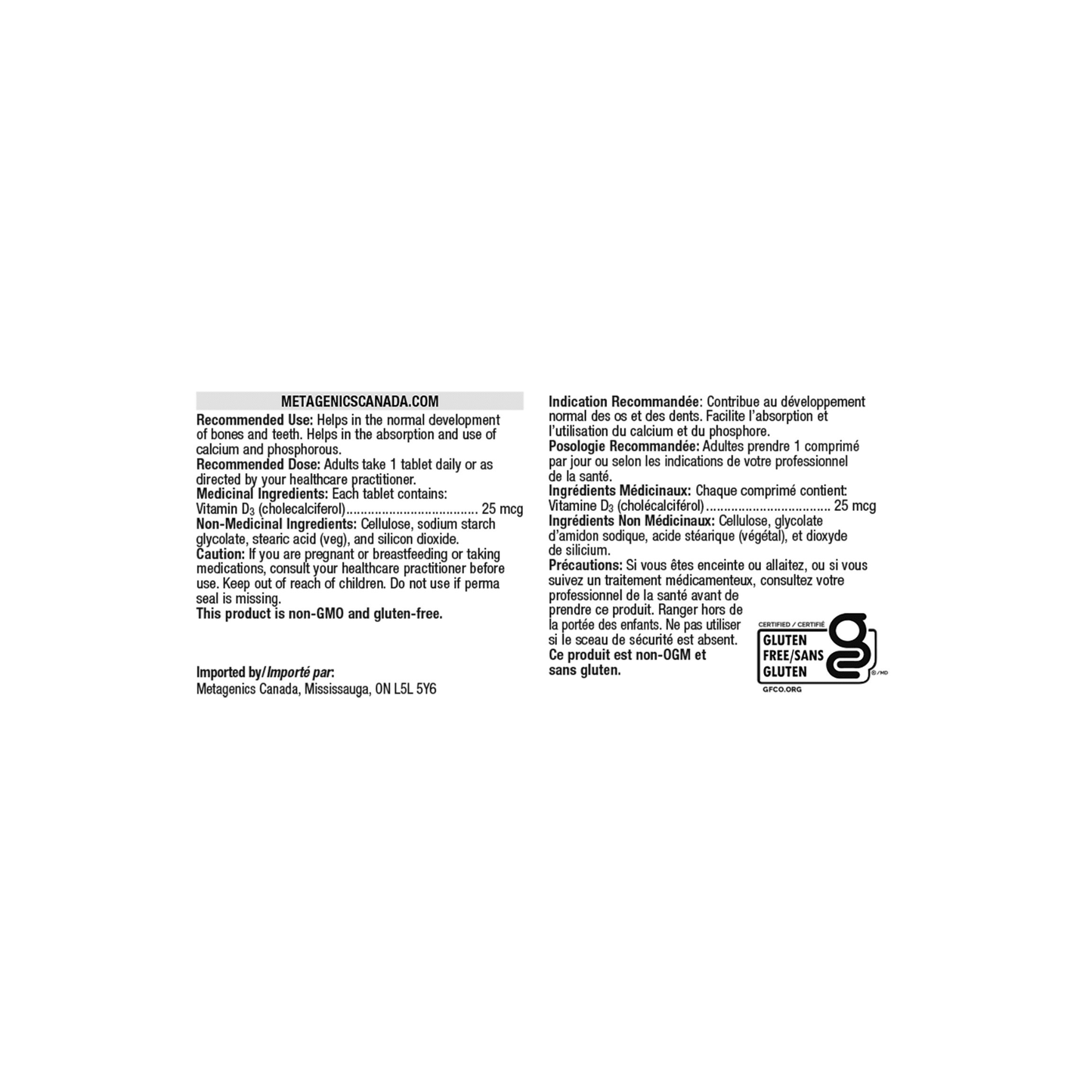 Metagenics Vitamin D3 1000 - Metagenics