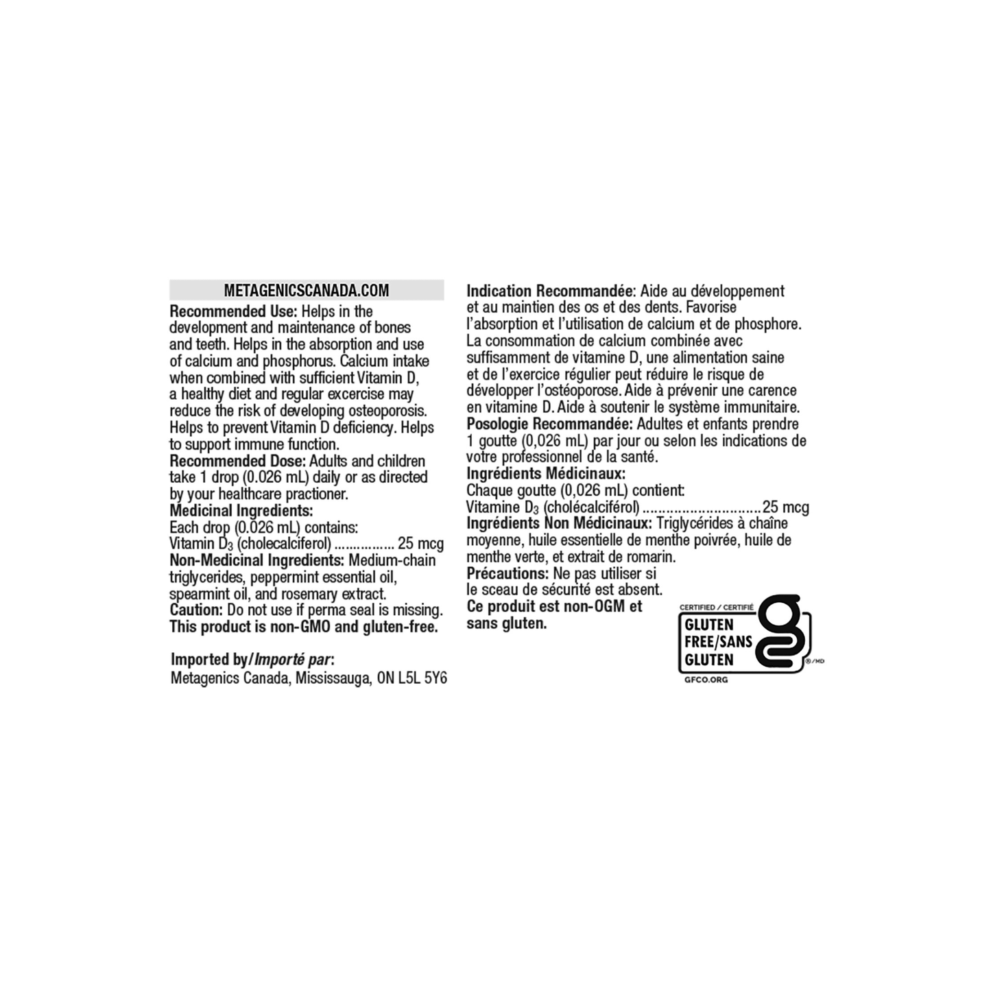 Metagenics Vitamin D3 Liquid - Metagenics