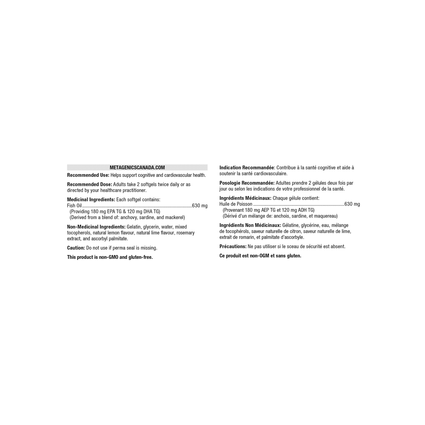 Metagenics OmegaGenics Fish Oil EPA-DHA 300 - Metagenics