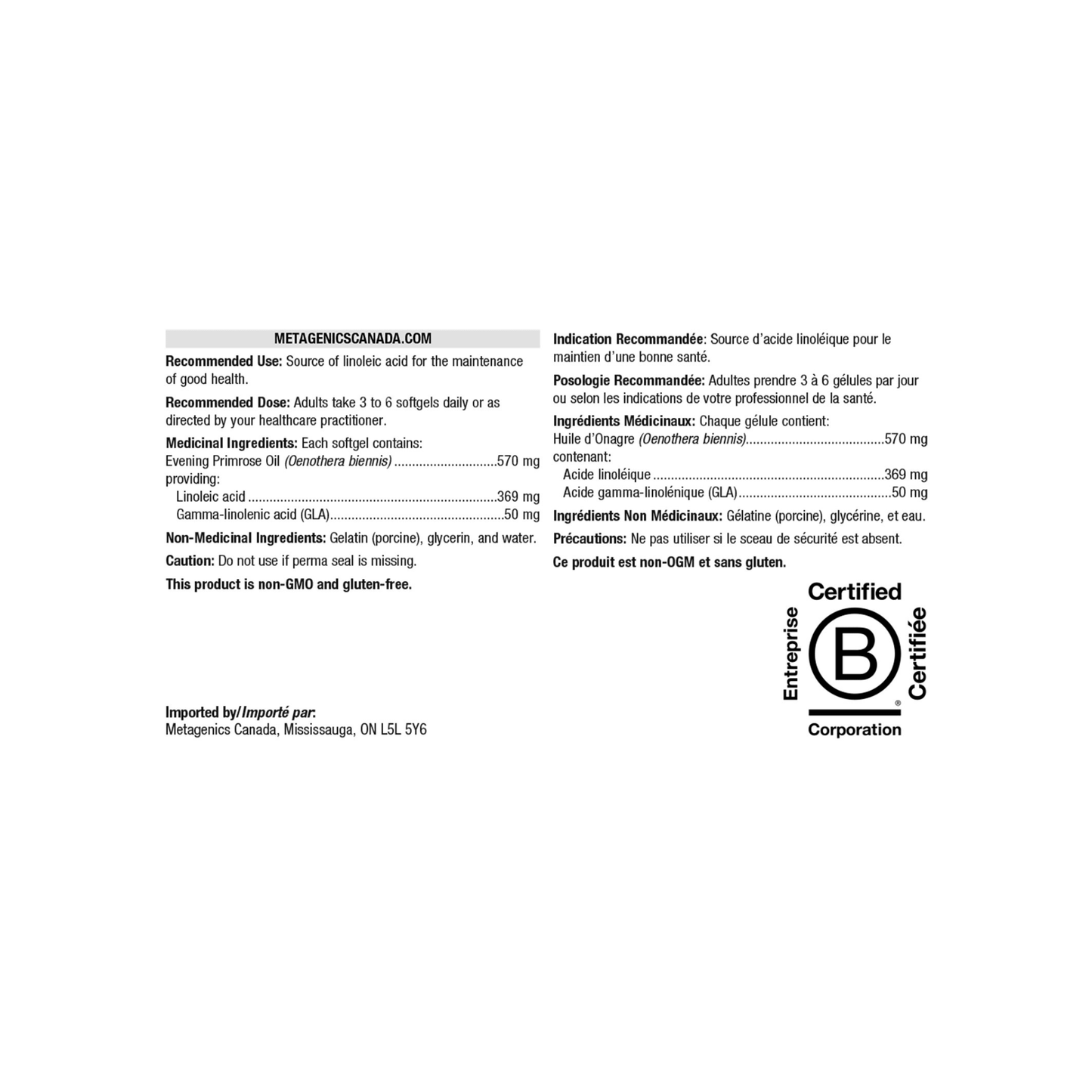 Metagenics OmegaGenics Evening Primrose Oil - Metagenics