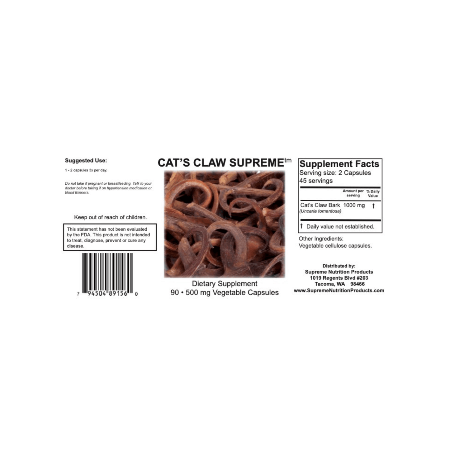 Supreme Nutrition Cats Claw Supreme - Supreme Nutrition