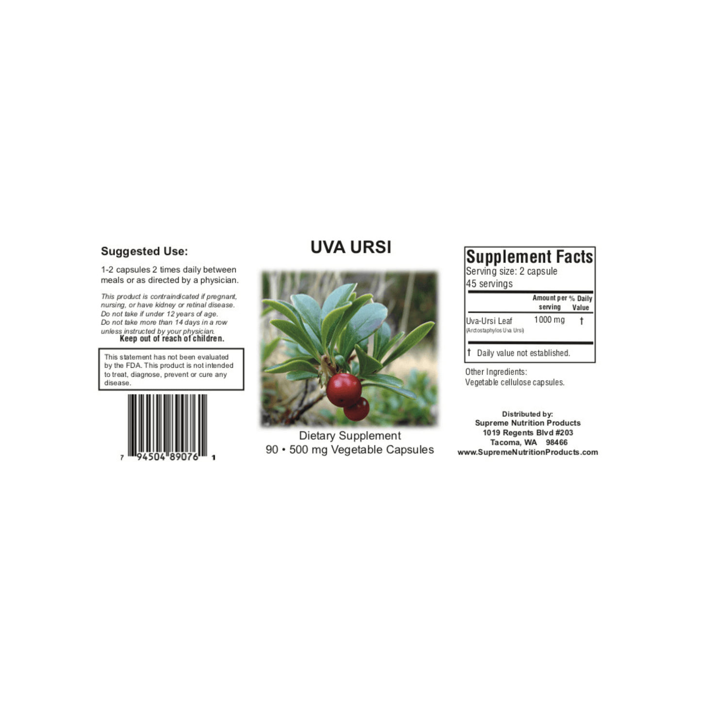 Supreme Nutrition Uva Ursi Supreme - Supreme Nutrition