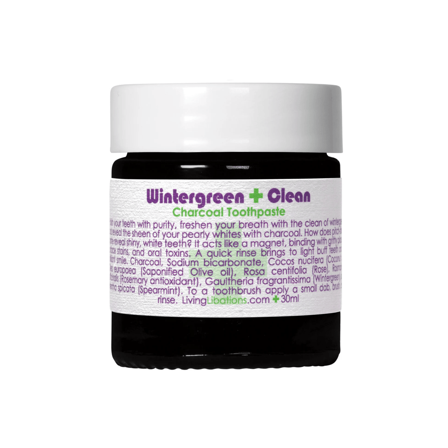 Living Libations Wintergreen Clean Charcoal Toothpaste - Living Libations